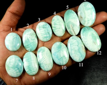 Natural Blue Aragonite Oval Shape Cabochon Gemstone Wholesale Price Loose For Wire Wrapping Stone