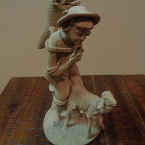 Shepard Boy with Sheep, Clay, Handmade