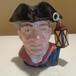 RARE Vintage Royal Doulton &quot;Character Jugs From Williamsburg: Night Watchman&quot; D6569 1962 Large Mug