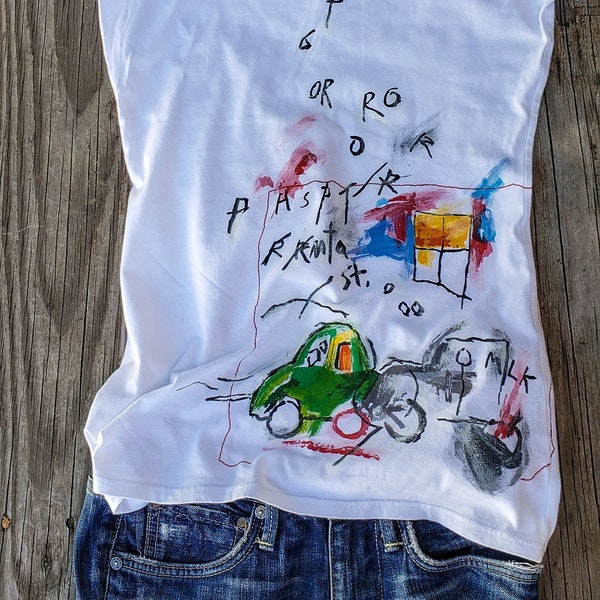 Hand Painted T Shirt Etsy