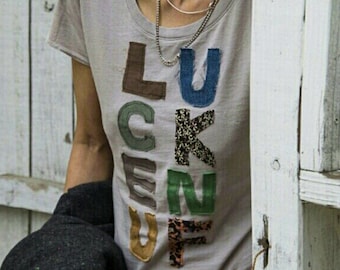 Short Sleeve T-shirt 100% Organic Cotton Garment Dye Handmade