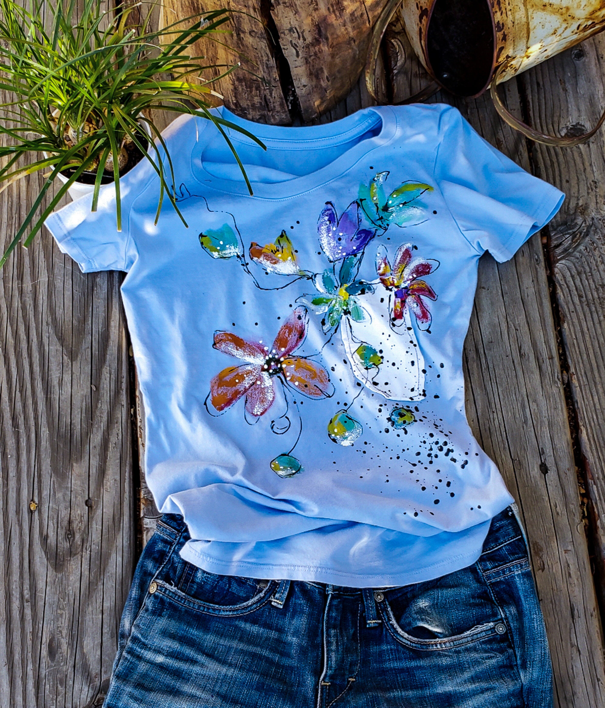 Short Sleeve T-shirt 100% Organic Cotton Garment Dye
