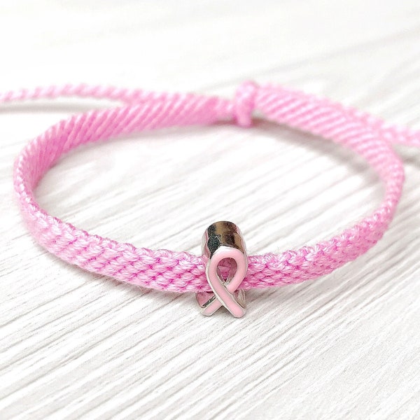 Breast cancer bracelets for women Breast cancer survivor gift Cancer awareness pink ribbon jewelry