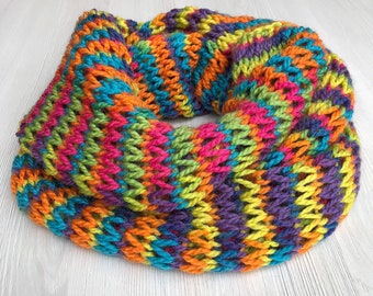 LGBT scarf neck warmer Gay pride knit cowl Lesbian girlfriend gift Gay boyfriend gift