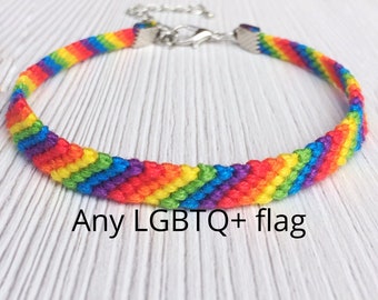 LGBT pride bracelet. Queer jewelry. Pansexual bisexual asexual trans lesbian gay pride armband