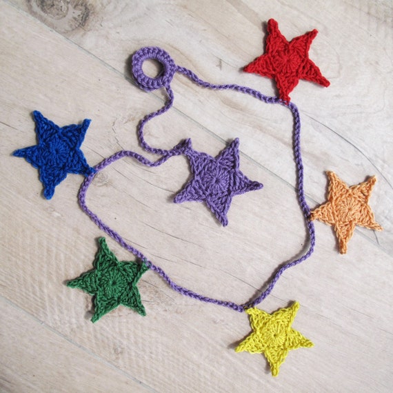 Lgbt Pride Garland Bunting Gay Party Decor Crochet Star Etsy