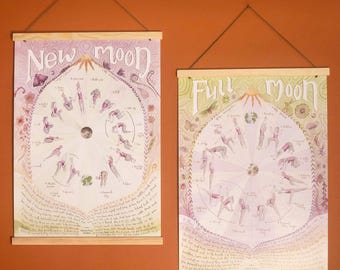 Estampado de Yoga / Luna Nueva y Luna Llena