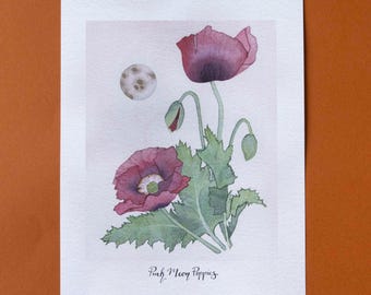 Estampado de amapolas de la Luna Rosa