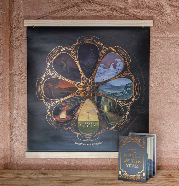Pagan Wheel of the Year - art print and booklet