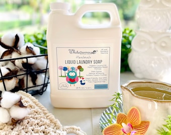 Unscented Liquid Laundry Soap HE Standard Washing Machines Coconut Oil Soap for Cleaning with Plant Based Ingredients Natural Laundry Soap