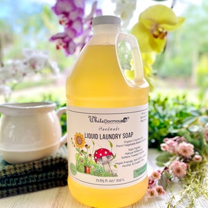Liquid Laundry Soap HE Standard Washing Machines Coconut Oil Soap for Cleaning with Plant Based Ingredients Natural Laundry Soap Wild Garden