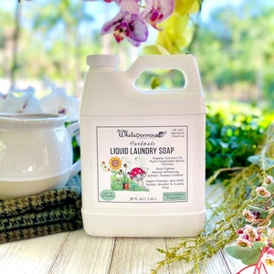 Liquid Laundry Soap HE Standard Washing Machines Coconut Oil Soap for Cleaning with Plant Based Ingredients Natural Laundry Soap Wild Garden