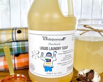 Liquid Laundry Soap HE Standard Washing Machines Coconut Oil Soap for Cleaning with Plant Based Ingredients Natural Laundry Soap Flannel