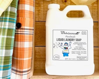 Liquid Laundry Soap HE Standard Washing Machines Coconut Oil Soap for Cleaning with Plant Based Ingredients Natural Laundry Soap Flannel