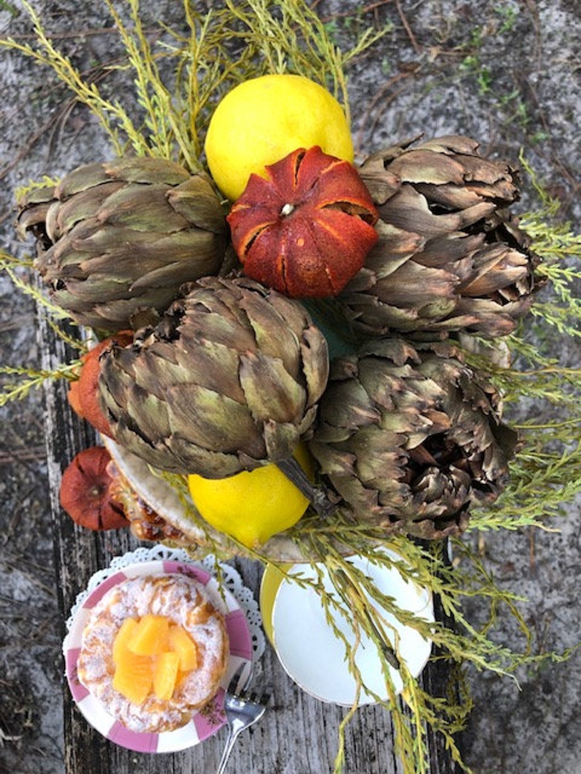 Dried Artichoke Flowers Natural Color Hand Baked Floral Etsy