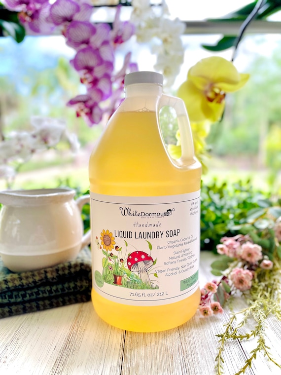 Liquid Laundry Soap HE Standard Washing Machines Coconut Oil Soap for Cleaning with Plant Based Ingredients Natural Laundry Soap Wild Garden