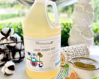 Unscented Liquid Laundry Soap HE Standard Washing Machines Coconut Oil Soap for Cleaning with Plant Based Ingredients Natural Laundry Soap