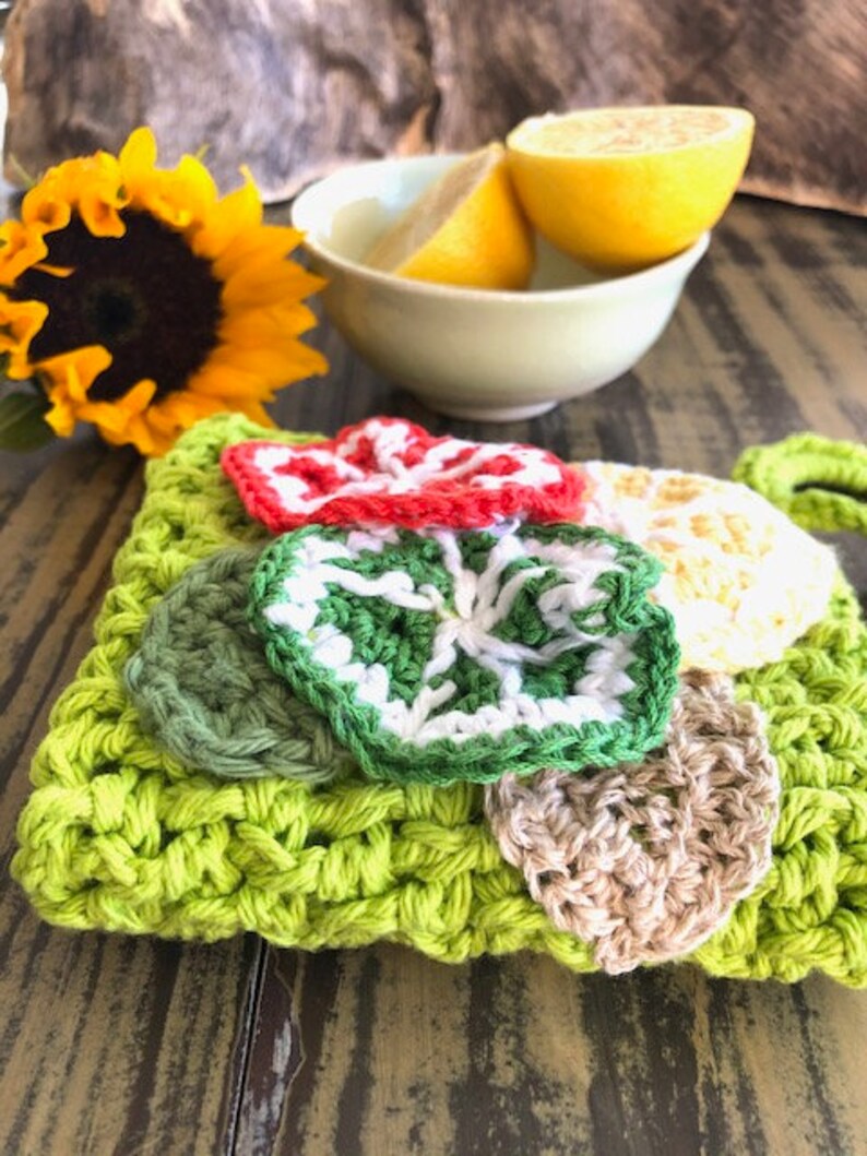 Crocheted Washcloth Lime Green Handmade 100 Cotton/ Lemon Etsy