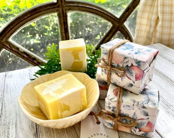 Lemon Verbena Soap Noncomedogenic Sensitive Skin Prone to Acne Face Body Soap Vegan Friendly Soap Citrus Bergamot Basil Custard Woody Floral
