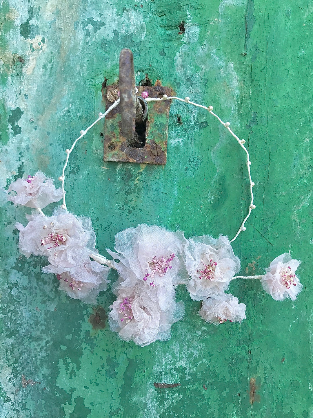 Pink Silk Roses Crown Etsy