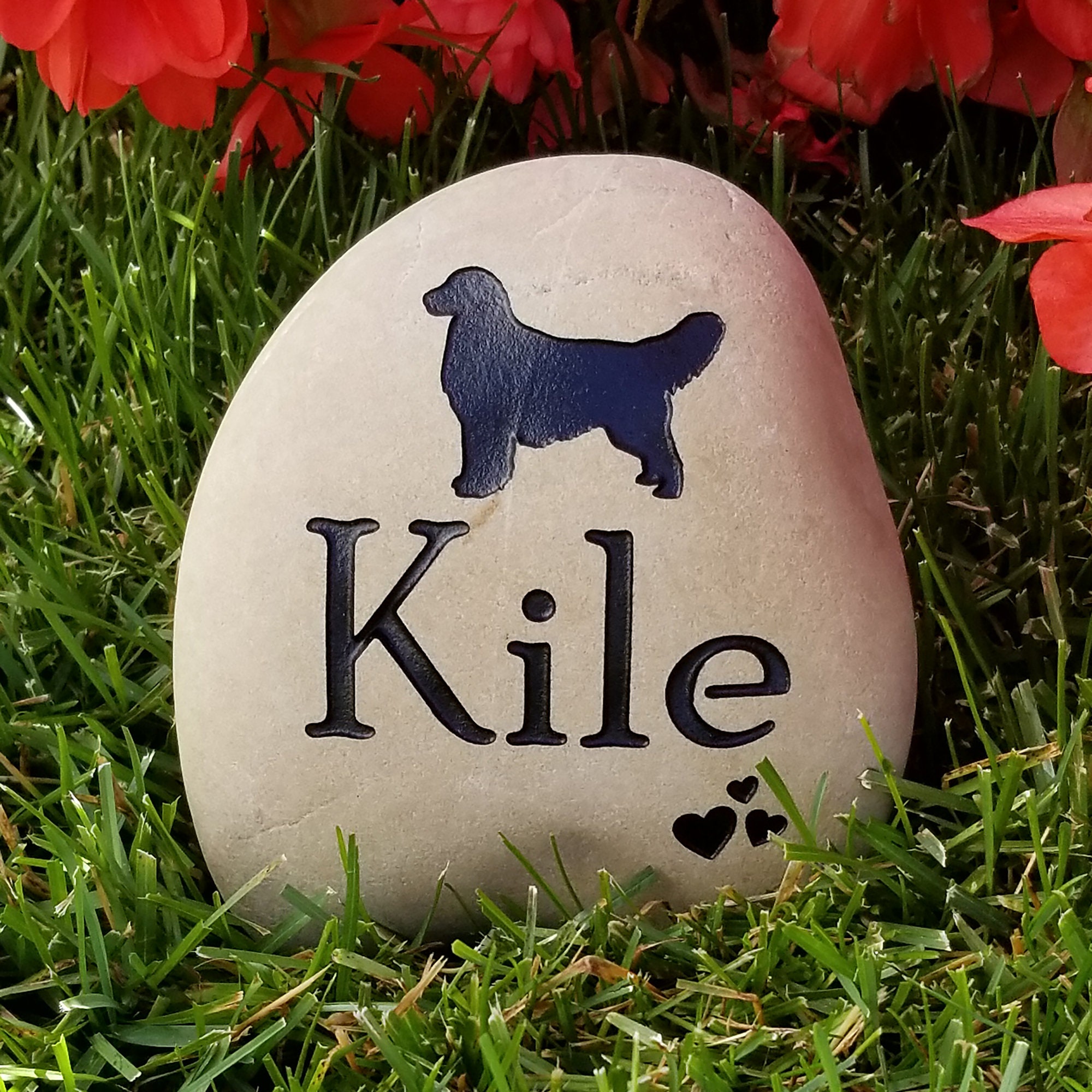 Pet memorial garden stone personalized for a golden Etsy