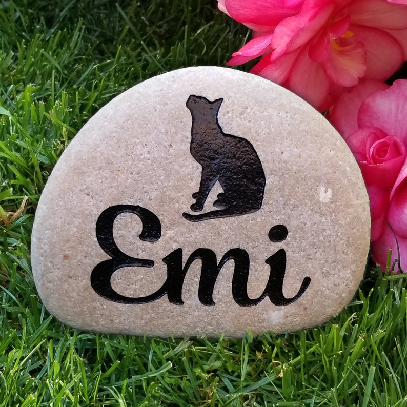 Cat Memorial Stone for Garden Personalized. Pet Memorial Etsy