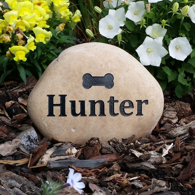 Pet memorial stone 4 to 6 inch wide natural river rock pet Etsy