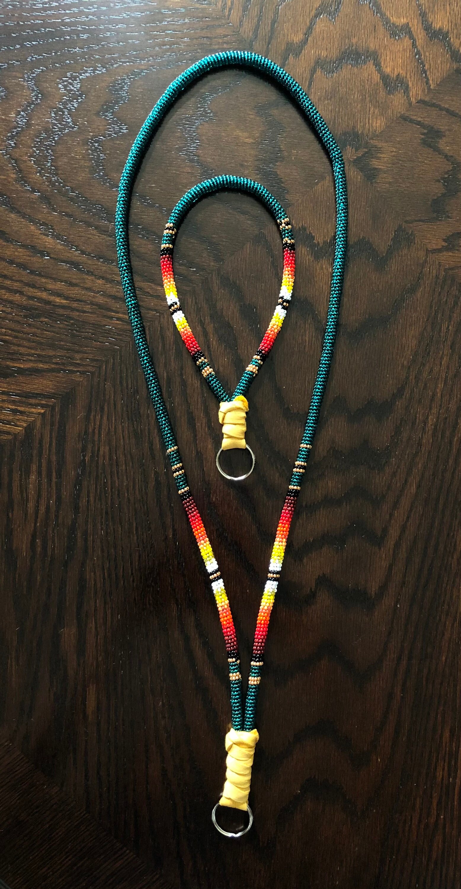 EMERALD SUNBURST Full Length Lanyard Beaded Rope Mohawk Made Etsy