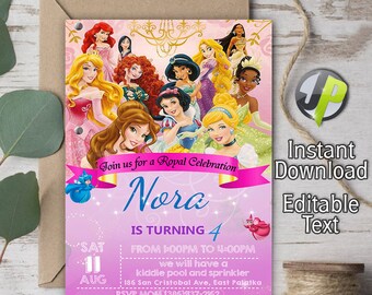 princess invitations etsy