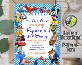 disney invitations etsy