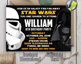 star wars invites etsy