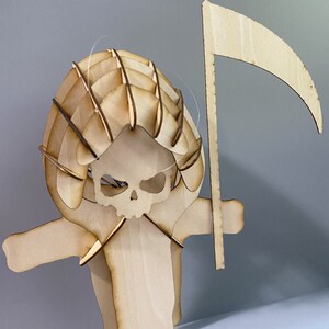 Hooded Halloween dude Wood laser cut file. Digital downloadable files Glowforge laser cutter, CNC router, scroll saw SVG PDF