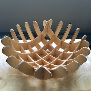 Wood Bowl laser cut file SVG, PDF . Digital download template to DIY . Use with a laser cutter, cnc router or scroll saw