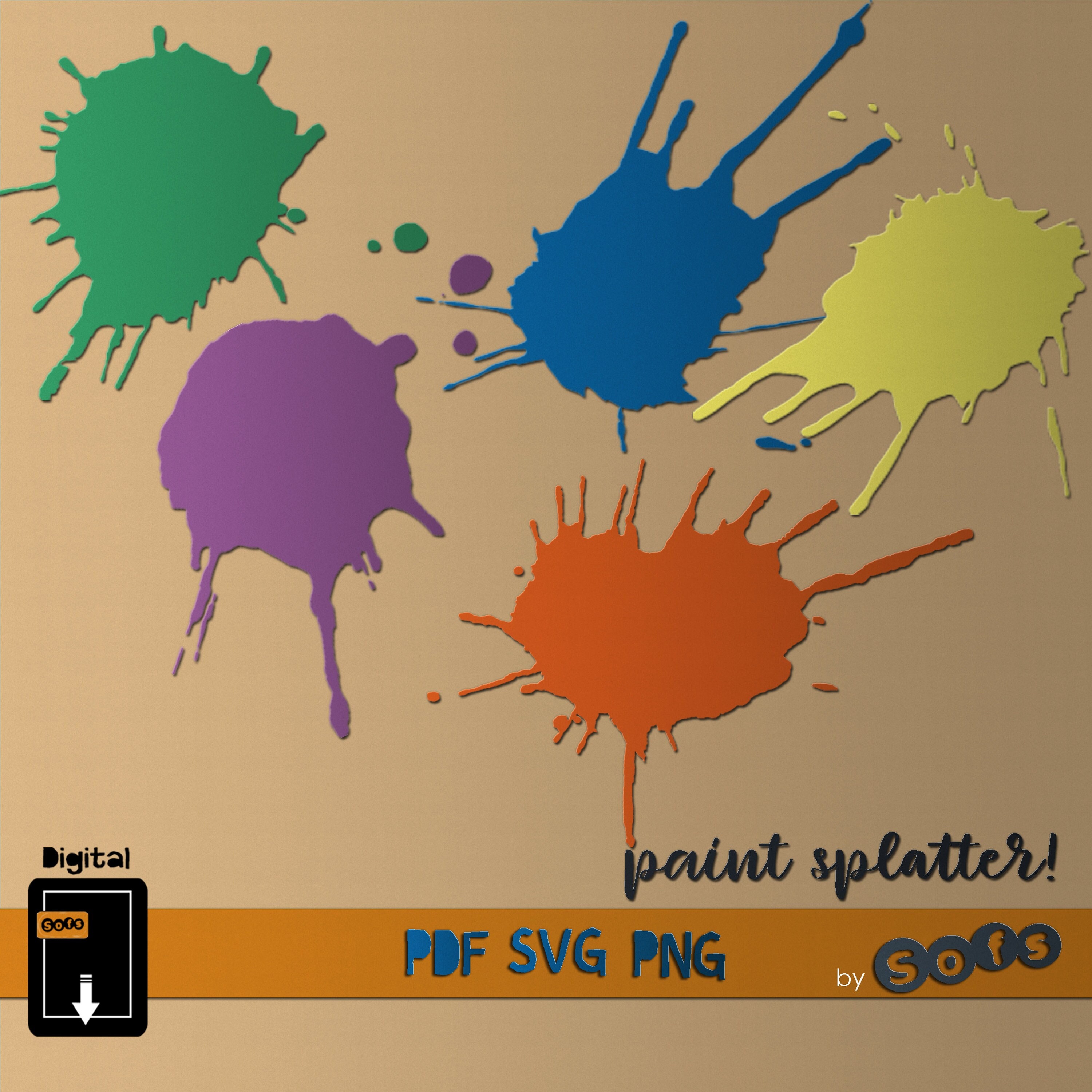 5 Paint Splatter SVG, Files Template. Digital Downloadable PDF, OBJ 5 Paint Splatter SVG, Files Template. Digital Downloadable PDF, OBJ