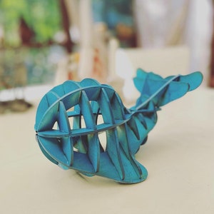 Whale 3D SVG file. Digital downloadable template DIY modern sculpture. Use with a Laser cutter, CNC router or Scroll saw.
