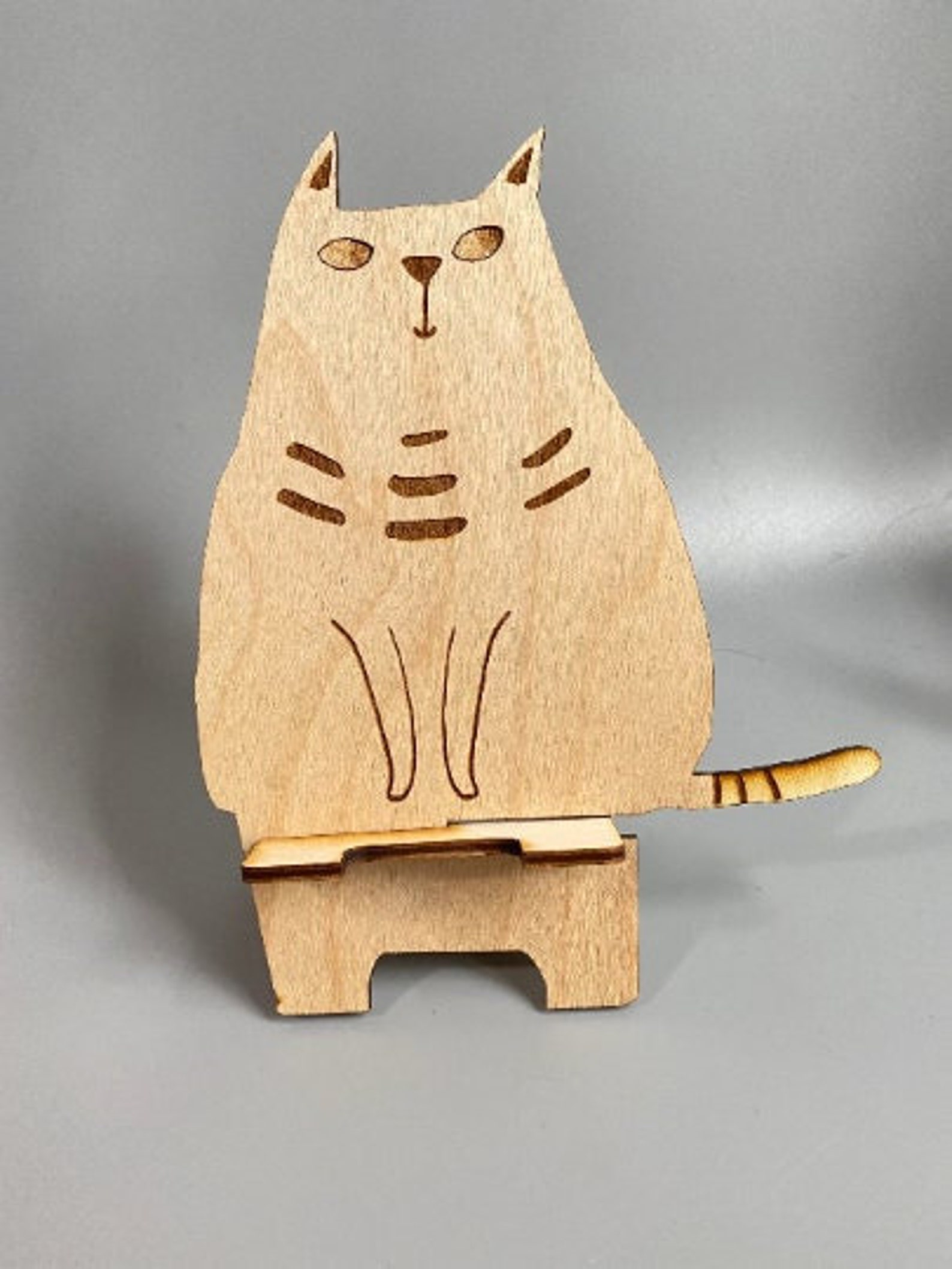Cat Phone Stand SVG File Downloadable Template Stand Iphone | Etsy