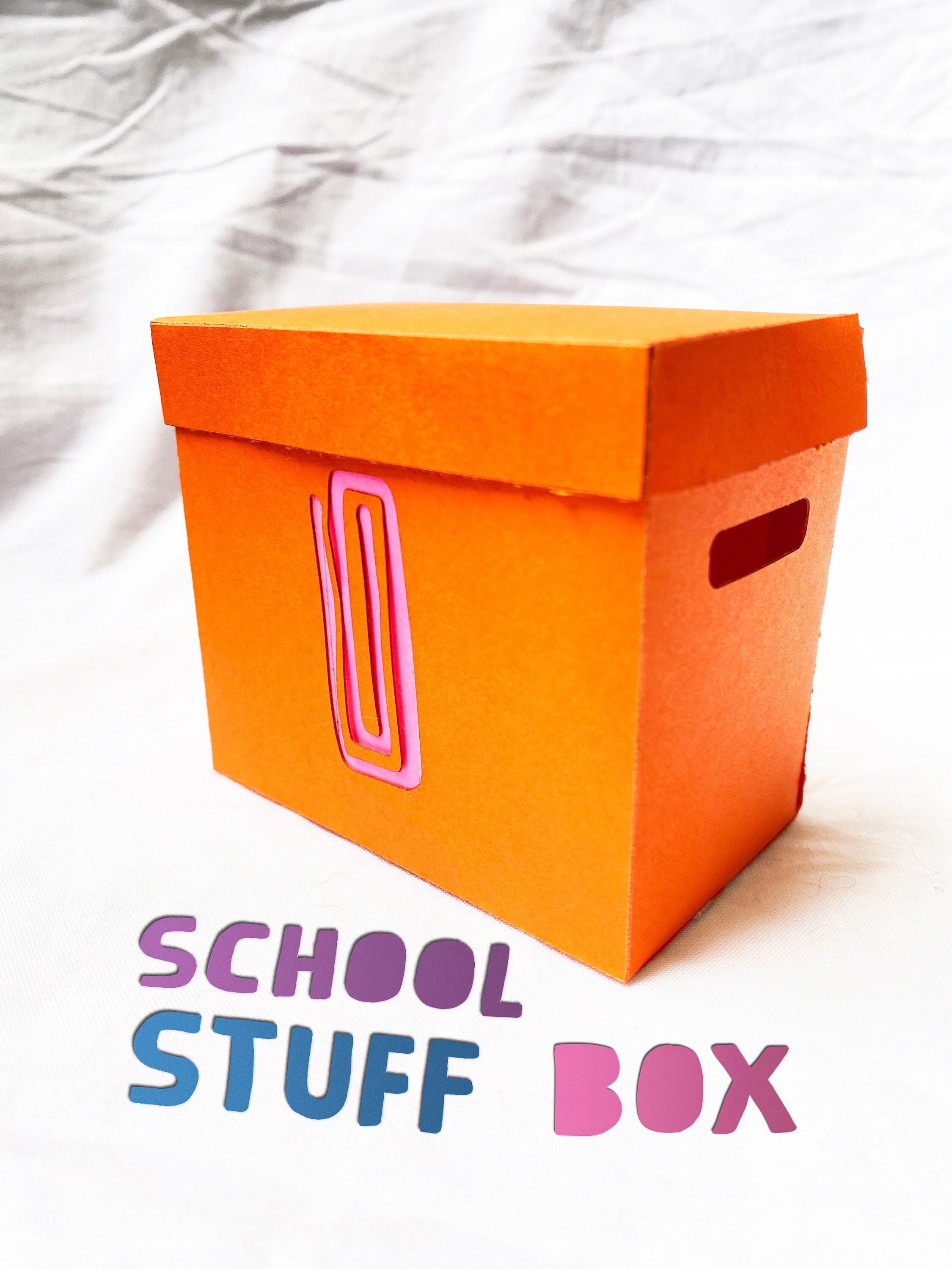 School Supplies Box 3D Papercraft. You Get Pdf SVG DXF Digital Etsy