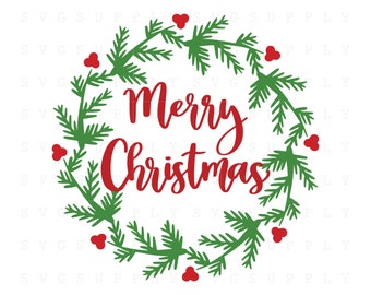Download Christmas wreath svg | Etsy