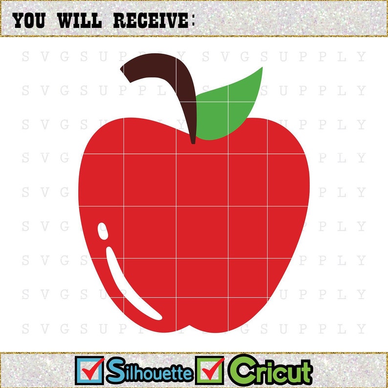 Apple SVG Apple Cut File vinyl decal for silhouette cameo Etsy