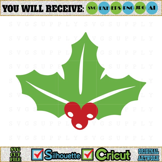 Download Free Christmas Leaves Svg Holly Svg Cut File Vinyl Decal For Etsy SVG DXF Cut File