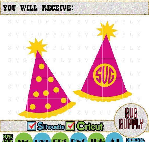 Download Party Hat Svg Birthday Hat Svg Cut File Vinyl Decal For Etsy