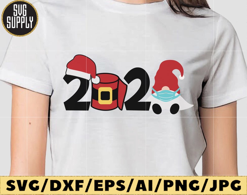 Download Christmas 2020 SVG Gnome with Face Mask SVG Cut File vinyl ...