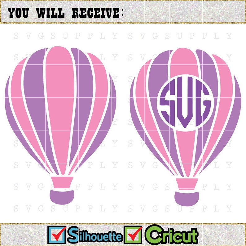 Download Hot Air Balloon SVG Hot Air Monogram SVG Cut File vinyl ...