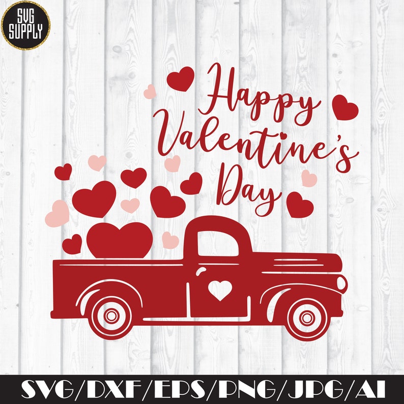 Download Valentine Truck Svg Valentines Day Svg Red Truck Svg Hearts Etsy