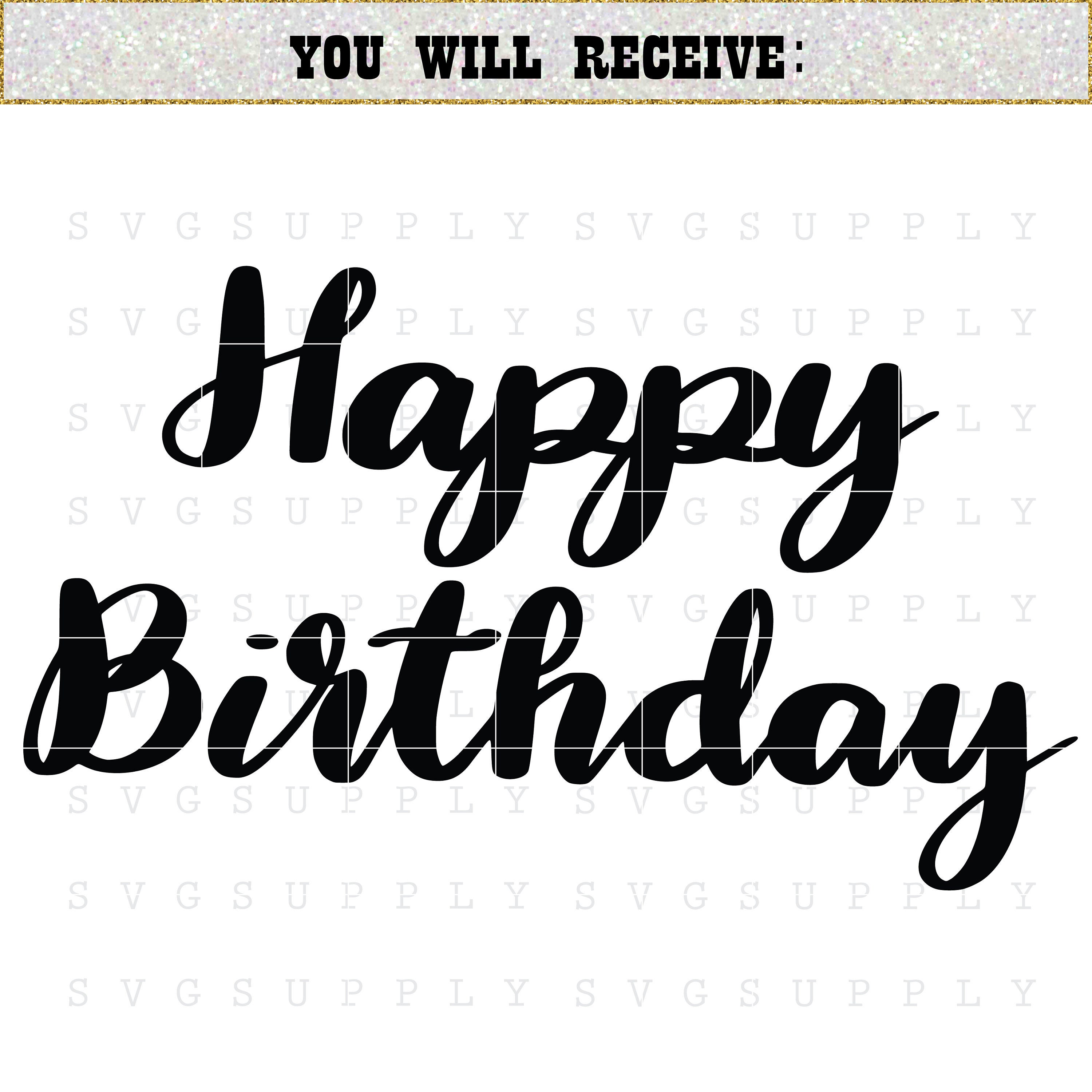 Download Happy Birthday SVG cut file vinyl decal for silhouette ...