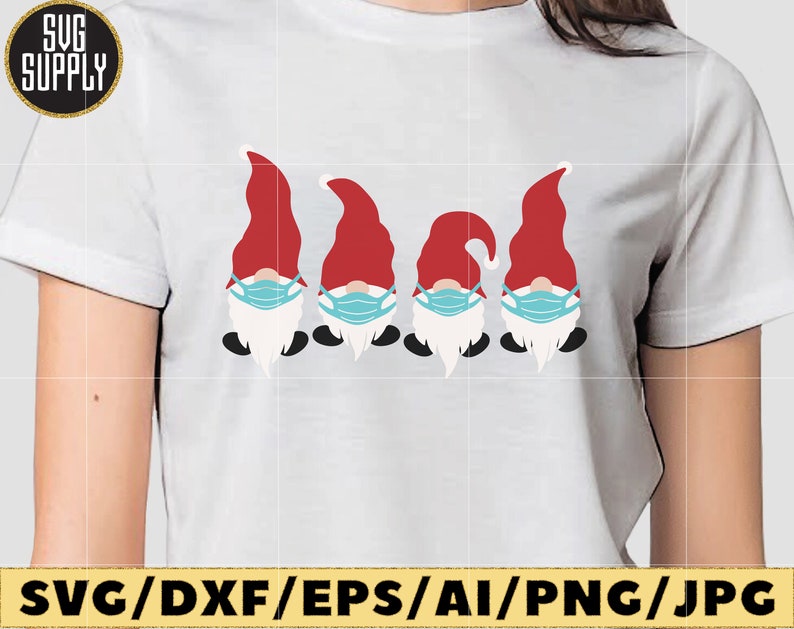Download Merry Christmas SVG Christmas Gnomes with Facemask SVG | Etsy
