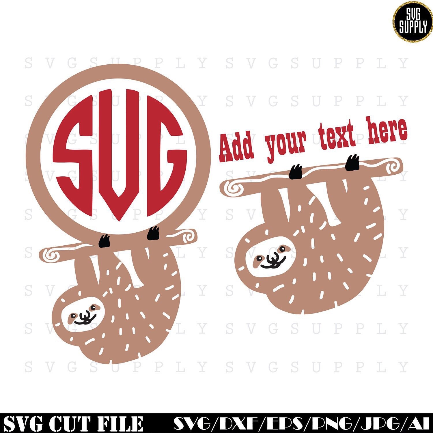 Download Sloth Svg Sloth Monogram Svg Sloths Cut File Vinyl Decal For Etsy