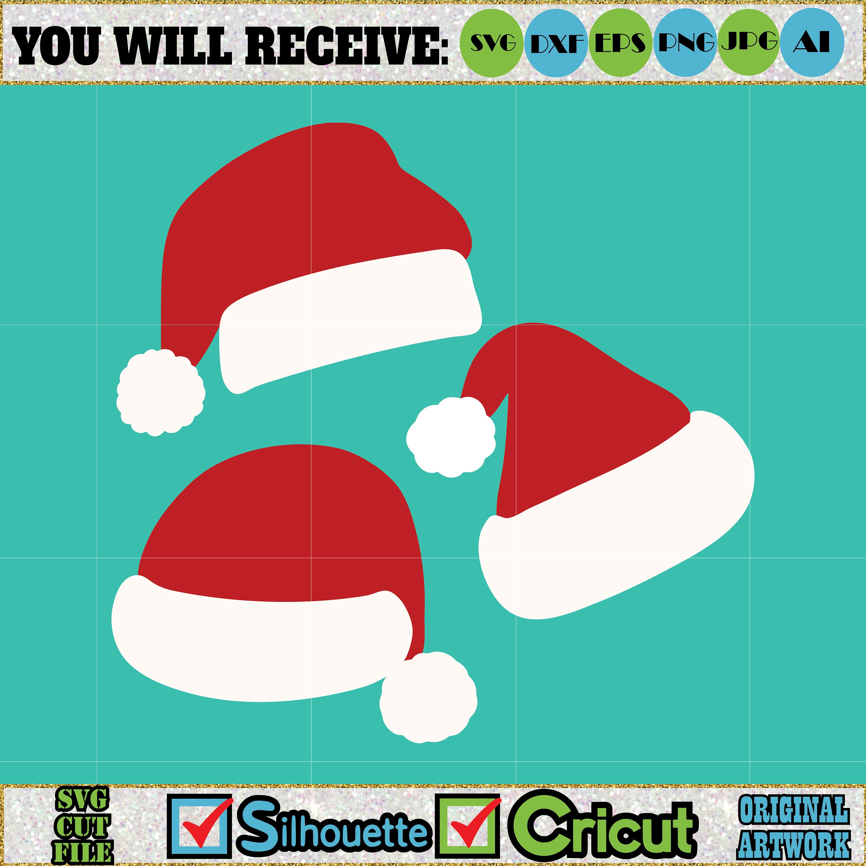 Download Free Santa Hat Svg Christmas Svg Cut File Vinyl Decal File For Etsy SVG DXF Cut File