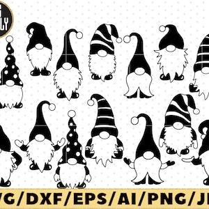 Gnome Bundle SVG Gnomies SVG Cut File für Silhouette Cameo Cricut Bügelbild Aufbügeln