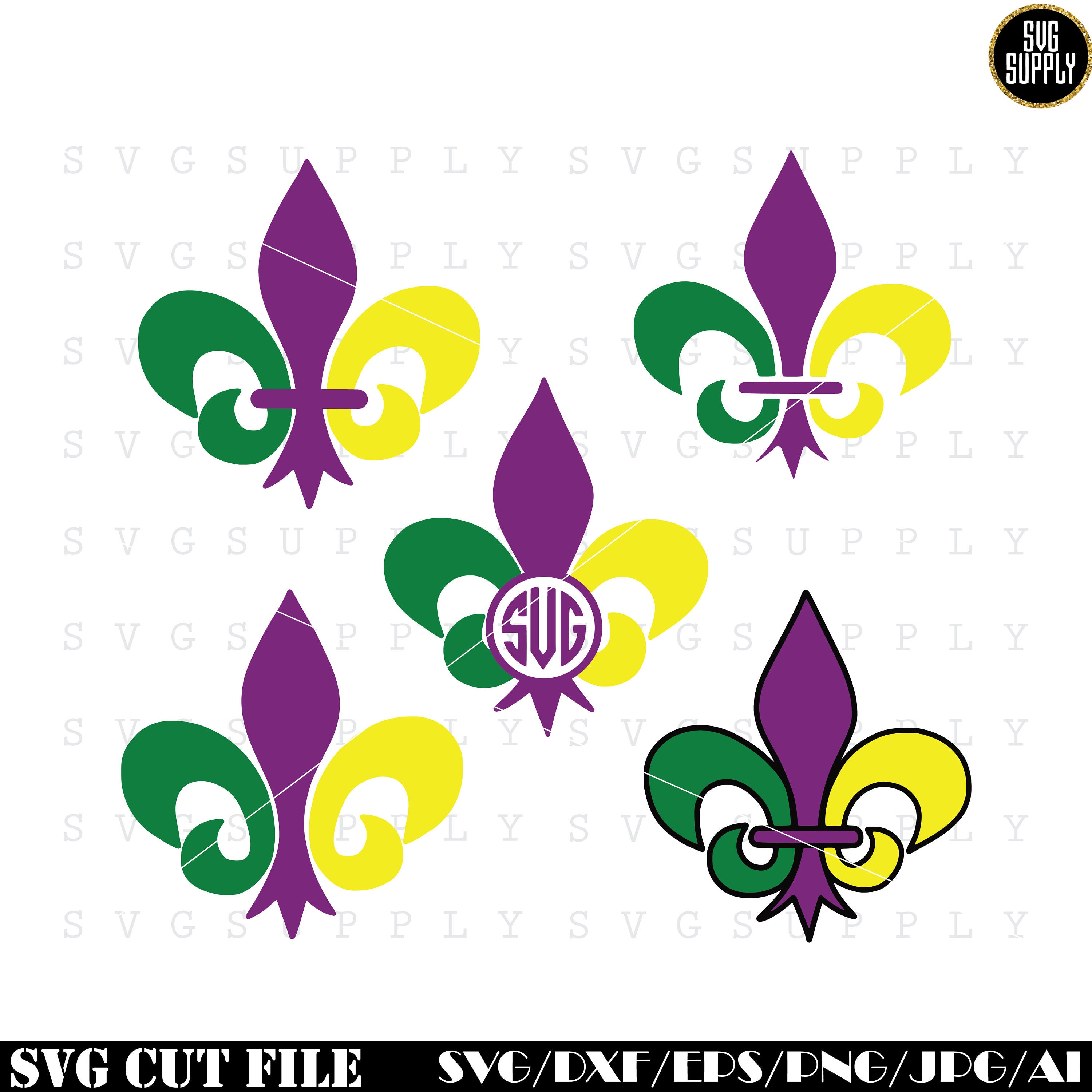 Download Mardi Gras SVG Fleur de lis SVG Mardi Gras Monogram cut ...